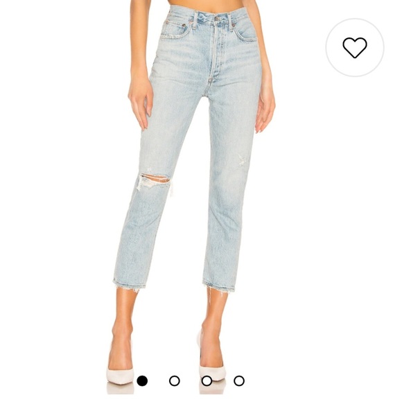 Agolde Riley High Rise Straight Crop in Shatter Light Wash size 23 - Picture 3 of 15